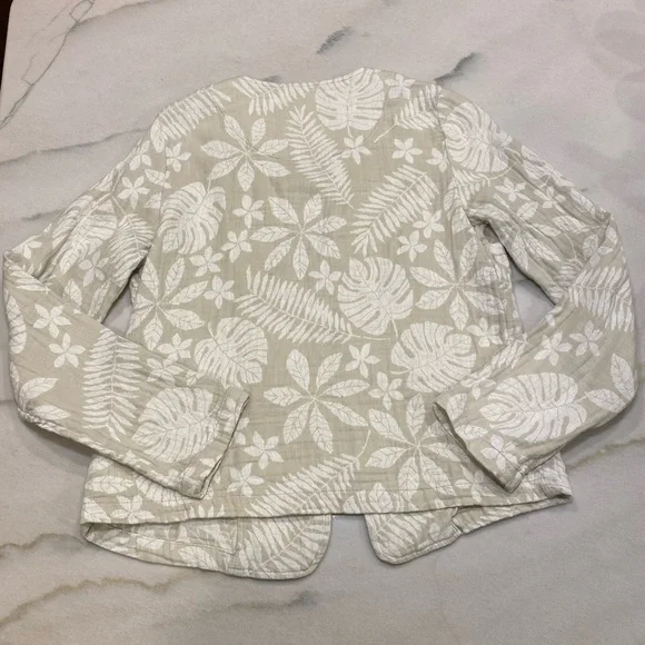 Tahari Jacket size Small Linen Cotten Blend Tan White NWT - Picture 9 of 9